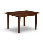 5-Pc Dinette Set, 1 Butterfly Leaf Rectangular Dining Table, 4 Brown Parson Chair, Back, Mahogany Finish