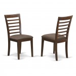 3Pc Round 36 Inch Kitchen Table And Pair Of Linen Upholstery Seat Dining Chairs