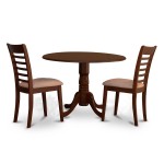 3 Pc Small Kitchen Table And Chairs Set-Round Kitchen Table And 2 Dining Chairs