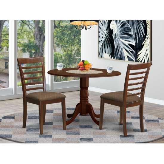 3 Pc Small Kitchen Table And Chairs Set-Round Kitchen Table And 2 Dining Chairs