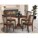 5 Pc Kitchen Table Set-Dining Table And 4 Linen Kitchen Chairs