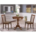 3-Pc Kitchen Dining Room Set 2 Wooden Dining Room Chairs, 1 Table (Mahogany)