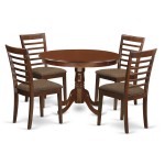 5 Pc Set With A Kitchen Table And 4 Kitchen Chairs In Mahogany