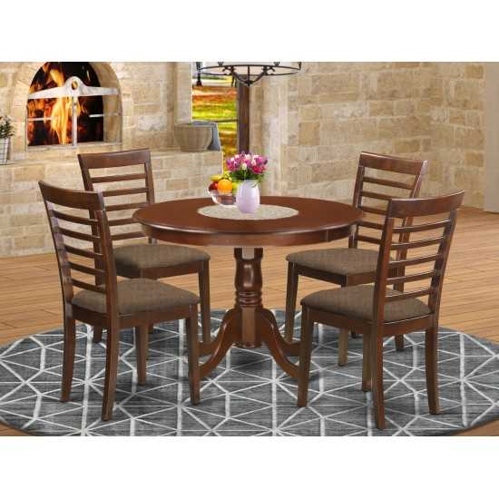 5 Pc Set With A Kitchen Table And 4 Kitchen Chairs In Mahogany