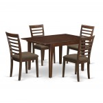 5 Pc Kitchen Nook Dining Set-Breakfast Nook And 4 Dining Chairs In Mahogany