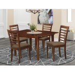 5 Pc Kitchen Nook Dining Set-Breakfast Nook And 4 Dining Chairs In Mahogany