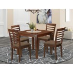 5 Pc Dinette Table Set With A Dining Table And 4 Dining Chairs In Mahogany