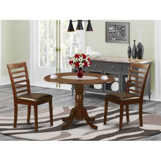 3 Pc Small Kitchen Table And Chairs Set-Round Kitchen Table And 2 Dining Chairs