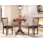 3-Pc Kitchen Dining Set 2 Dining Room Chairs And 1 Dining Table (Mahogany)