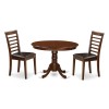 3 Pc Set With A Round Dinette Table And 2 Leather Dinette Chairs In Mahogany
