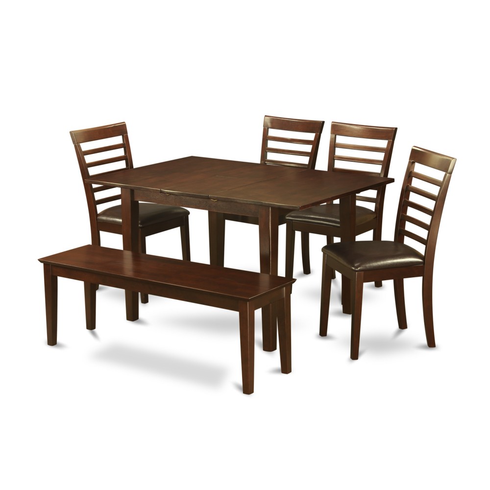 6 Pc Small Kitchen Table Set-Table And 4 Kitchen Chairs And Dining Bench