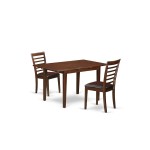 3 Pc Small Kitchen Table Set - Table With Leaf And 2 Kitchen Dining Chairs