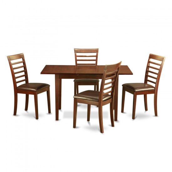 5 Pc Kitchen Tables Set - Table With Leaf And 2 Chairs For Dining Room