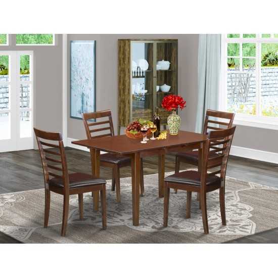 5 Pc Kitchen Tables Set - Table With Leaf And 2 Chairs For Dining Room