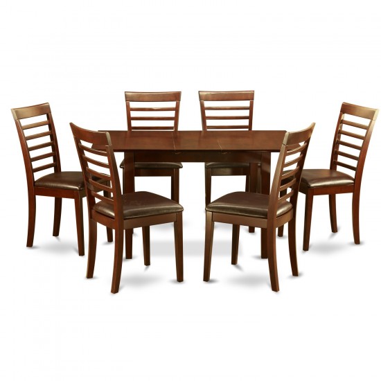 7 Pc Small Table Set - Kitchen Table With Leaf And 6 Kitchen Dining Chairs