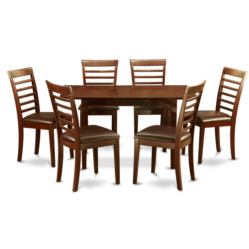 7 Pc Small Table Set - Kitchen Table With Leaf And 6 Kitchen Dining Chairs