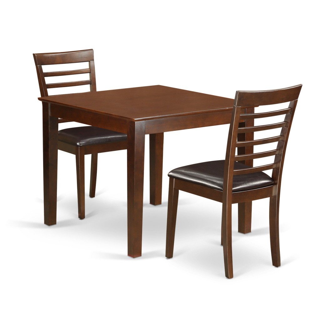 3 Pc Dinette Table Set With A Dining Table And 2 Dining Chairs In Mahogany