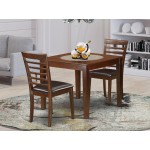 3 Pc Dinette Table Set With A Dining Table And 2 Dining Chairs In Mahogany