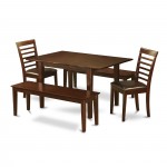 5 Pc Dining Room Set With Bench -Table With 2 Dining Table Chairs And 2 Benches