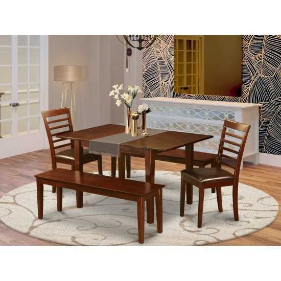 5 Pc Dining Room Set With Bench -Table With 2 Dining Table Chairs And 2 Benches