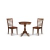3-Pc Kitchen Dining Set 2 Wooden Dining Room Chairs, 1 Table (Mahogany Finish)