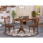 3-Pc Kitchen Dining Set 2 Wooden Dining Room Chairs, 1 Table (Mahogany Finish)