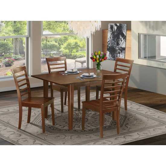 5 Pc Kitchen Dinette Set-Small Table And 4 Kitchen Dining Chairs