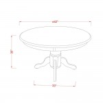 3Pc Dinette Set, Round Dining Table, Two Parson Chairs, Light Beige Fabric, Black Finish