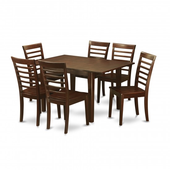 7 Pc Dinette Set For Small Spaces-Kitchen Table And 6 Chairs For Dining Room