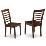 3Pc Dining Set Offers A Dining Table, 2 Wooden Chairs, Asian Hardwood Seat, Ladder Back, Mahogany Finish