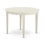 5Pc Dining Set, Small Round Dinette Table, Four Parson Chairs, Dark Coffee Fabric, White Finish