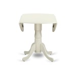 3Pc Dinette Set, Small Rounded Kitchen Table, Drop Leaves, Two Parson Chairs, Dark Coffee Fabric, White