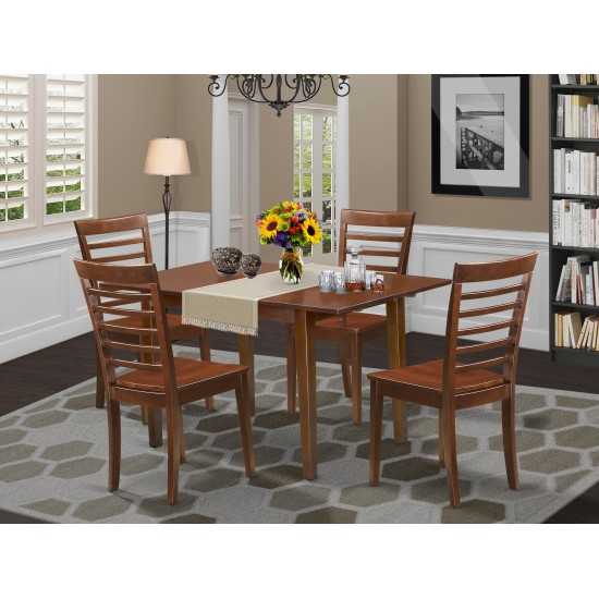 5 Pc Kitchen Table Set - Table With A 12In Leaf And 4 Kitchen Dining Chairs