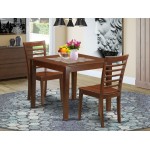 3 Pckitchen Table Set With A Dining Table And 2 Dining Chairs In Mahogany
