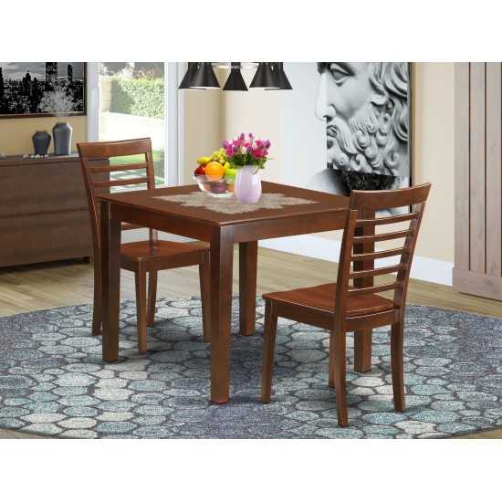 3 Pckitchen Table Set With A Dining Table And 2 Dining Chairs In Mahogany