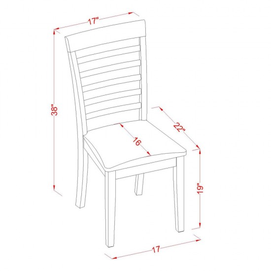 3 Pc Kitchen Table Set-Small Kitchen Table And 2 Dining Chairs