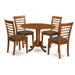 5 Pc Small Kitchen Table, Chairs Set-Round Kitchen Table, 4 Kitchen Chairs