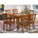 7 Pc Kitchen Nook Dining Set-Breakfast Nook And 6 Dining Chairs In Brown