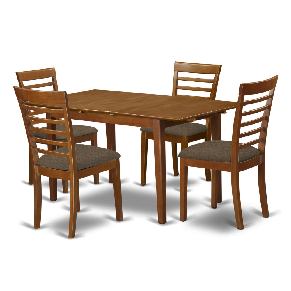 5 Pc Dinette Set - Table With Leaf And 4 Dining Chairs