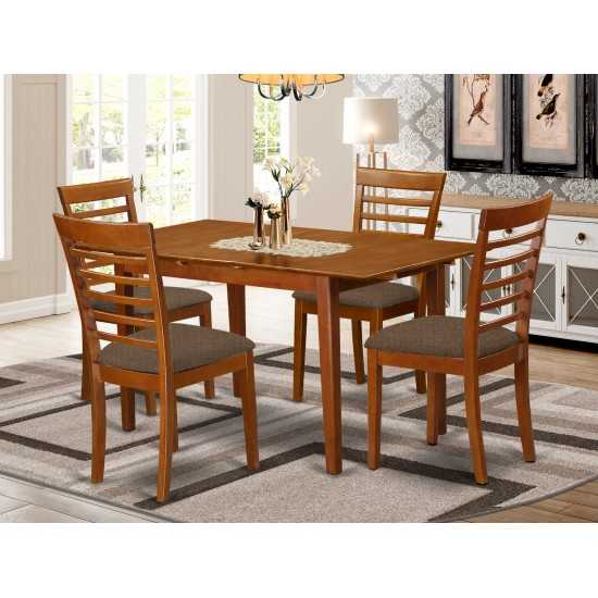 5 Pc Dinette Set - Table With Leaf And 4 Dining Chairs