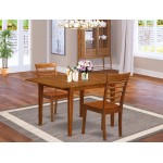 3 Pc Set Milan Offering Leaf And 2 Hard Wood Kitchen Chairs In Saddle Brown