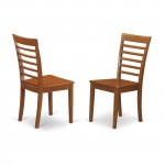 3 Pc Set Milan Offering Leaf And 2 Hard Wood Kitchen Chairs In Saddle Brown