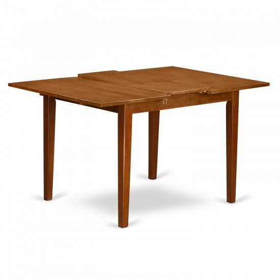 5 Pcmilan With Leaf And 4 Wood Seat Chairs In Saddle Brown