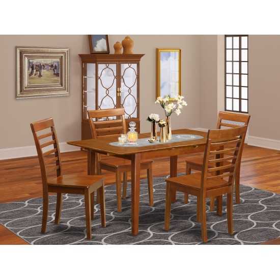 5 Pc Dinette Set For Small Spaces - Table And 4 Dining Chairs