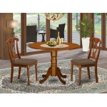 3 Pc Small Kitchen Table Set-Kitchen Table And 2 Kitchen Chairs, Saddle Brown