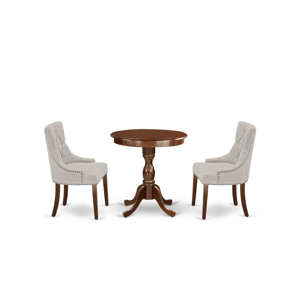 3-Pc Dinette Table Set 2 Dining Room Chairs, 1 Kitchen Dining Table (Mahogany)