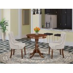 3-Pc Dinette Table Set 2 Dining Room Chairs, 1 Kitchen Dining Table (Mahogany)