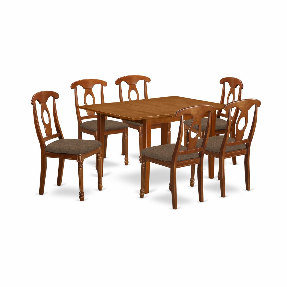 7 Pc Dinette Set For Small Spaces- Tables And 6 Kitchen Dining Chairs