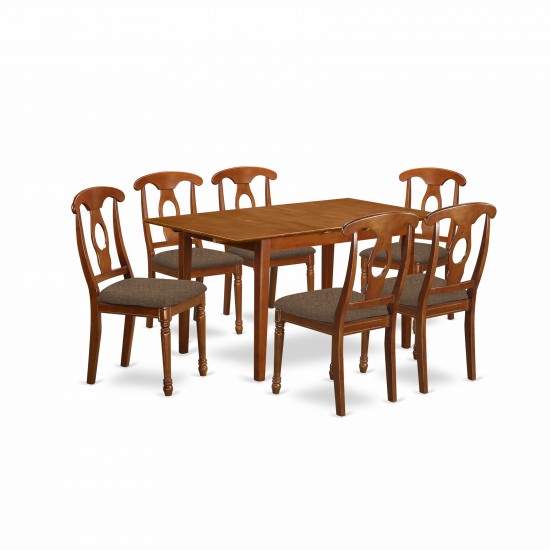 7 Pc Dinette Set - Table With Leaf And 6 Kitchen Chairs