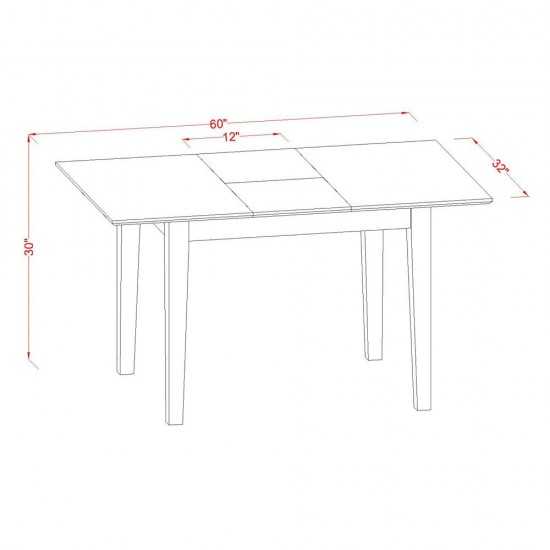 7 Pc Dinette Set - Table With Leaf And 6 Kitchen Chairs